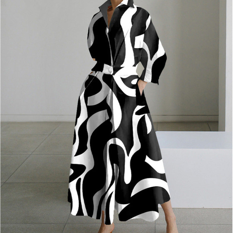 Modisches Maxikleid für Damen mit Knopfverschluss und Bequemer Passform - 3 - Atelier-Zofia