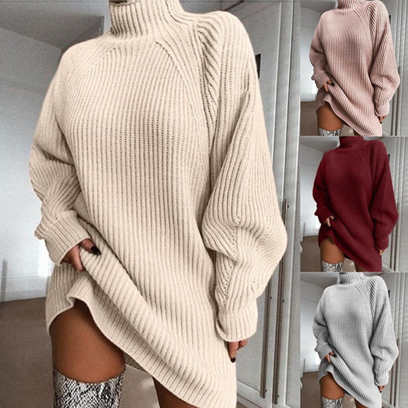 Damen Strickpullover mit Stehkragen und lockerer Passform - 3 - Atelier-Zofia