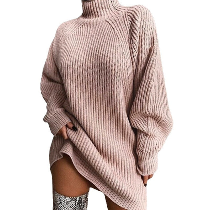 Damen Strickpullover mit Stehkragen und lockerer Passform - 6 - Atelier-Zofia