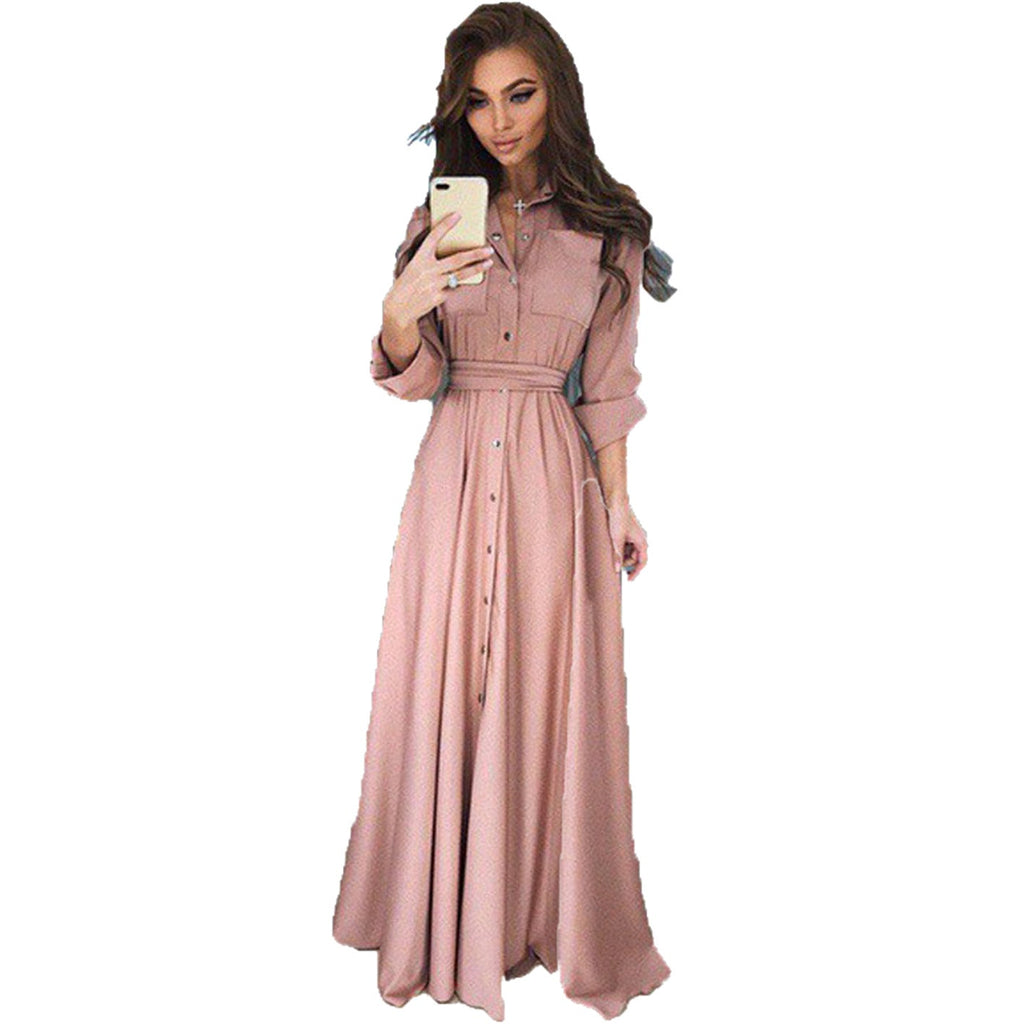 Damen Kleid mit langen Ärmeln und tailliertem Design - 1 - Atelier-Zofia