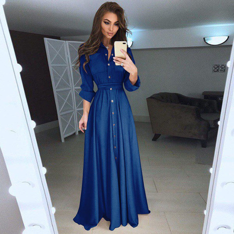 Damen Kleid mit langen Ärmeln und tailliertem Design - 4 - Atelier-Zofia