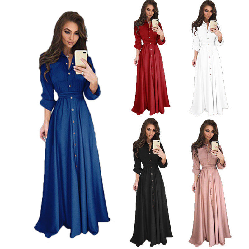 Damen Kleid mit langen Ärmeln und tailliertem Design - 6 - Atelier-Zofia