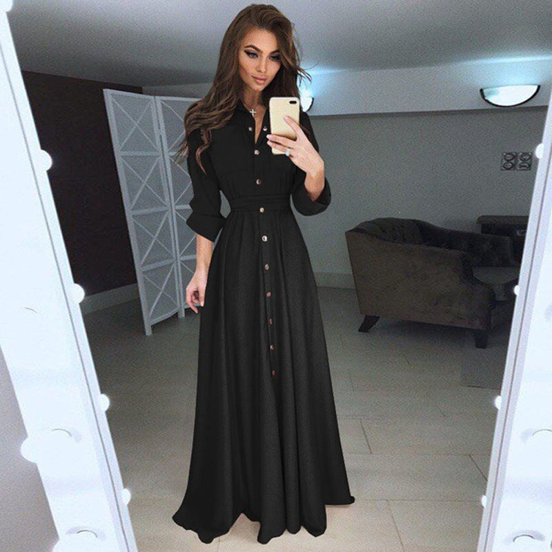 Damen Kleid mit langen Ärmeln und tailliertem Design - 8 - Atelier-Zofia