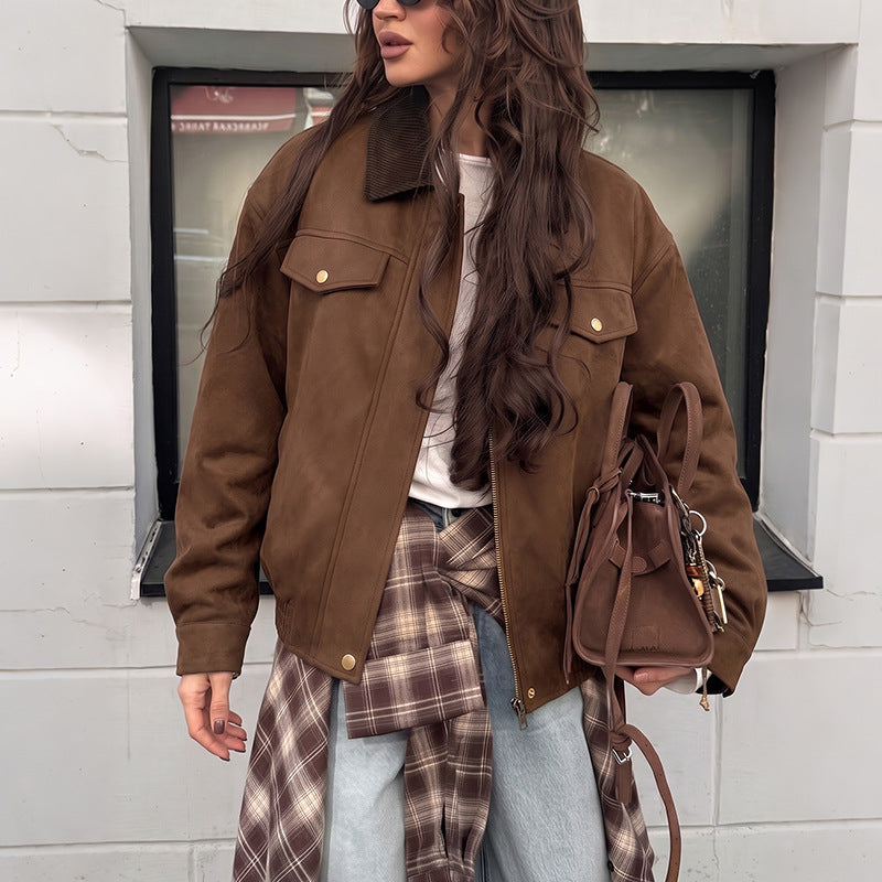 Damenjacke mit Lässig Elegantem Schnitt und Praktischem Knopfverschluss - 3 - Atelier-Zofia