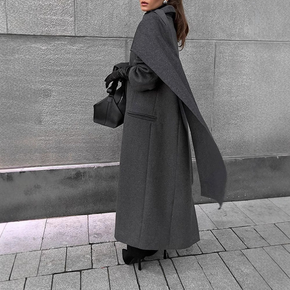 Eleganter Langmantel für Damen mit schickem Schalkragen - 7 - Atelier-Zofia
