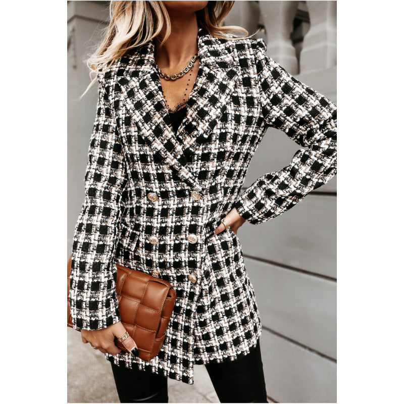 Eleganter Damenblazer im Doppelreiher-Stil mit markantem Design - 4 - Atelier-Zofia
