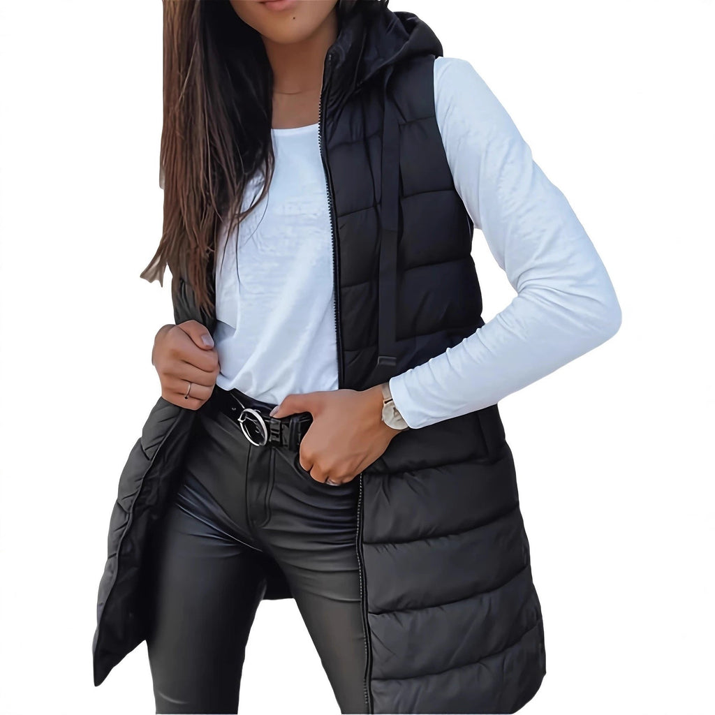 Damen Weste im modernen Slim-Fit mit Kapuze und praktischen Taschen - 3 - Atelier-Zofia