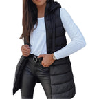 Damen Weste im modernen Slim-Fit mit Kapuze und praktischen Taschen - 3 - Atelier-Zofia