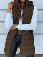 Damen Weste im modernen Slim-Fit mit Kapuze und praktischen Taschen - 4 - Atelier-Zofia