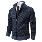 Eleganter Herren Cardigan Slim Fit mit Stehkragen und praktischem Reißverschluss - 2 - Atelier-Zofia