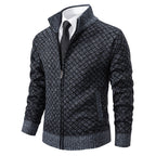 Eleganter Herren Cardigan Slim Fit mit Stehkragen und praktischem Reißverschluss - 4 - Atelier-Zofia