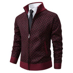 Eleganter Herren Cardigan Slim Fit mit Stehkragen und praktischem Reißverschluss - 5 - Atelier-Zofia