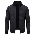 Eleganter Herren Cardigan Slim Fit mit Stehkragen und praktischem Reißverschluss - 9 - Atelier-Zofia