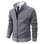 Eleganter Herren Cardigan Slim Fit mit Stehkragen und praktischem Reißverschluss - 13 - Atelier-Zofia
