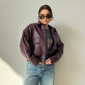 Damen Bomberjacke mit Lockere Passform und Reißverschluss - 1 - Atelier-Zofia