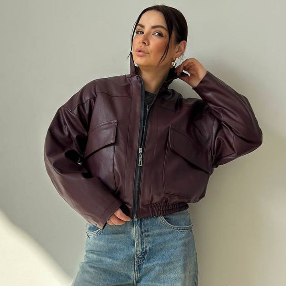 Damen Bomberjacke mit Lockere Passform und Reißverschluss - 2 - Atelier-Zofia