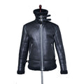 Moderne Herrenlederjacke mit kuscheligem Schafsfellkragen - 1 - Atelier-Zofia