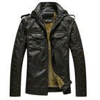 Herren Lederjacke mit Stehkragen und praktischem Reißverschlussdesign - 4 - Atelier-Zofia
