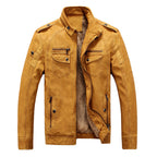 Herren Lederjacke mit Stehkragen und praktischem Reißverschlussdesign - 7 - Atelier-Zofia