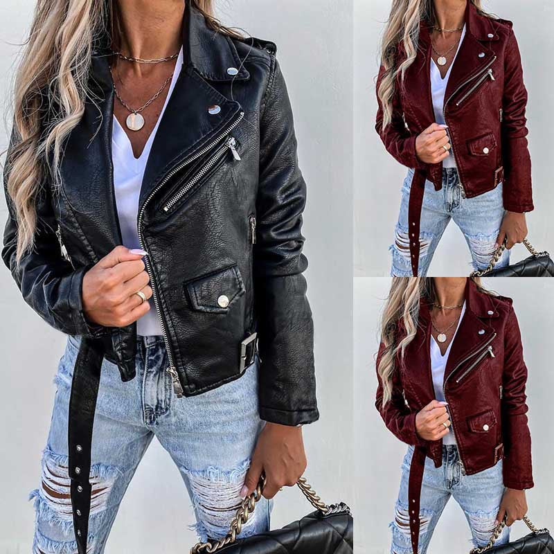 Stylische Damen Bikerjacke mit Reißverschluss für jede Gelegenheit - 3 - Atelier-Zofia