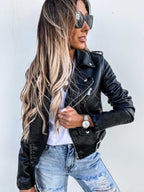 Stylische Damen Bikerjacke mit Reißverschluss für jede Gelegenheit - 5 - Atelier-Zofia