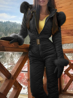 Eleganter Damen-Jumpsuit mit kuscheligem Fellbesatz - 2 - Atelier-Zofia