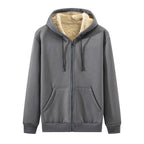 Bequemer Herren Zip-Hoodie mit kuscheliger Kapuze - 2 - Atelier-Zofia