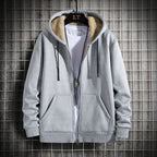 Bequemer Herren Zip-Hoodie mit kuscheliger Kapuze - 4 - Atelier-Zofia