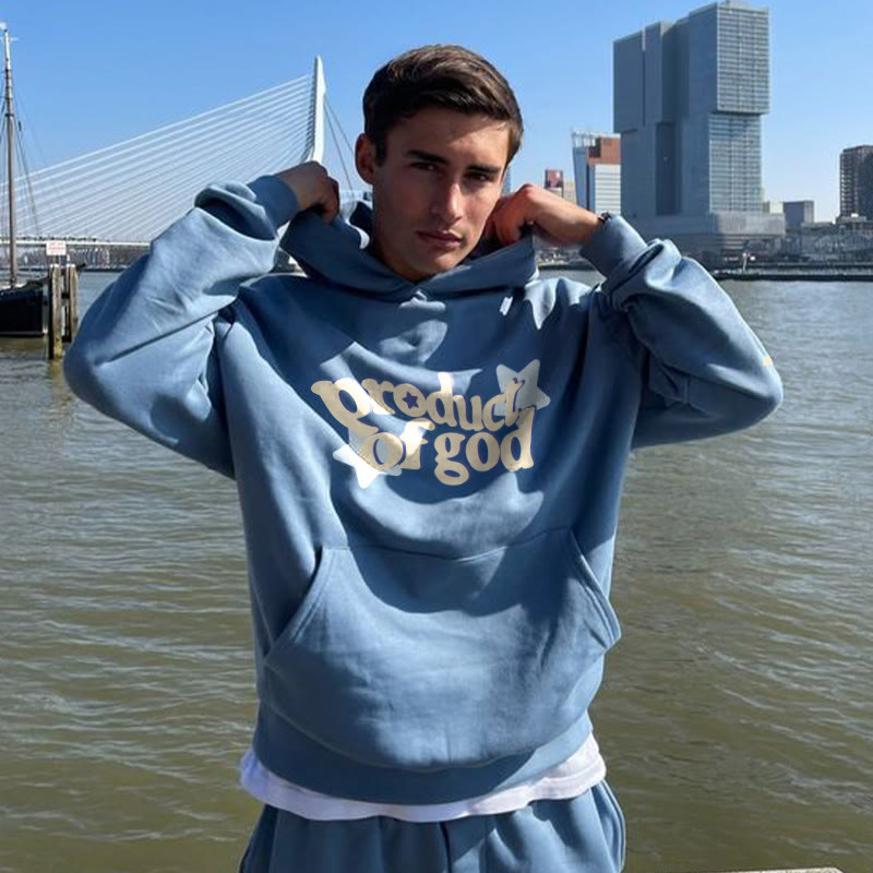 Lässiger Herren Hoodie mit auffälligem Druckmotiv - 1 - Atelier-Zofia
