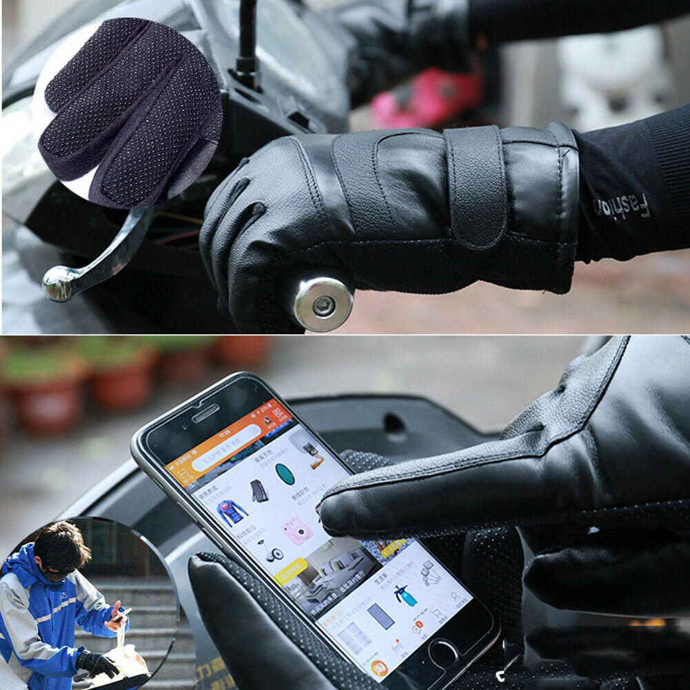Wärmespeichernde Herrenhandschuhe mit Touchscreen und Windschutz - 4 - Atelier-Zofia