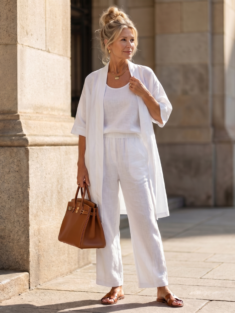 Elegantes Damen Outfit mit lockerem Oberteil und bequemen Hosen – J&B - 19 - Atelier-Zofia