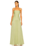 Alina – Women Strapless Pleated Maxi Dress - Image 1