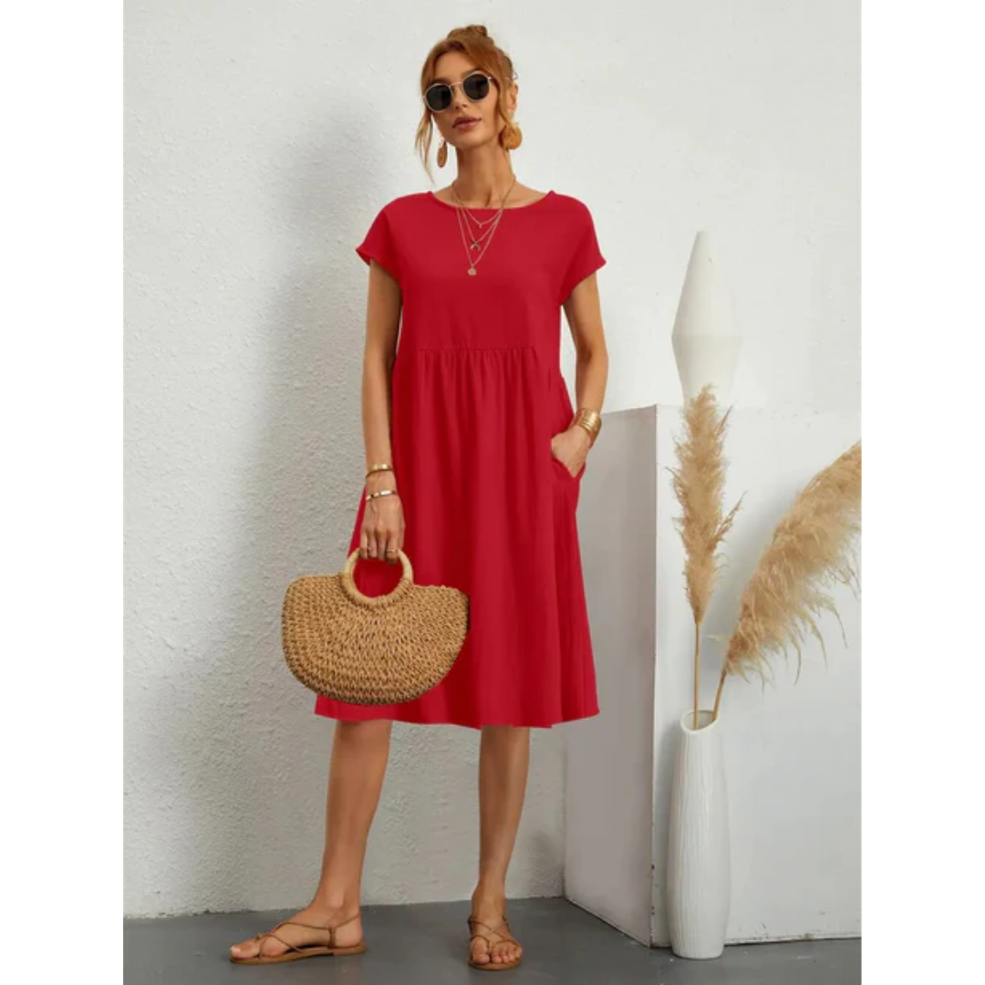 Lara – Stylish short-sleeved summer dress for women - Image 1