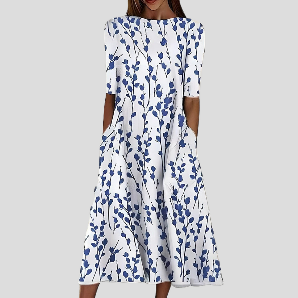 Yvonne – Elegant Coastal Floral Dress for Women - Image 1