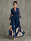 Elegantes Maxikleid für Damen mit tiefem V-Ausschnitt - J&B - 1 - Atelier-Zofia