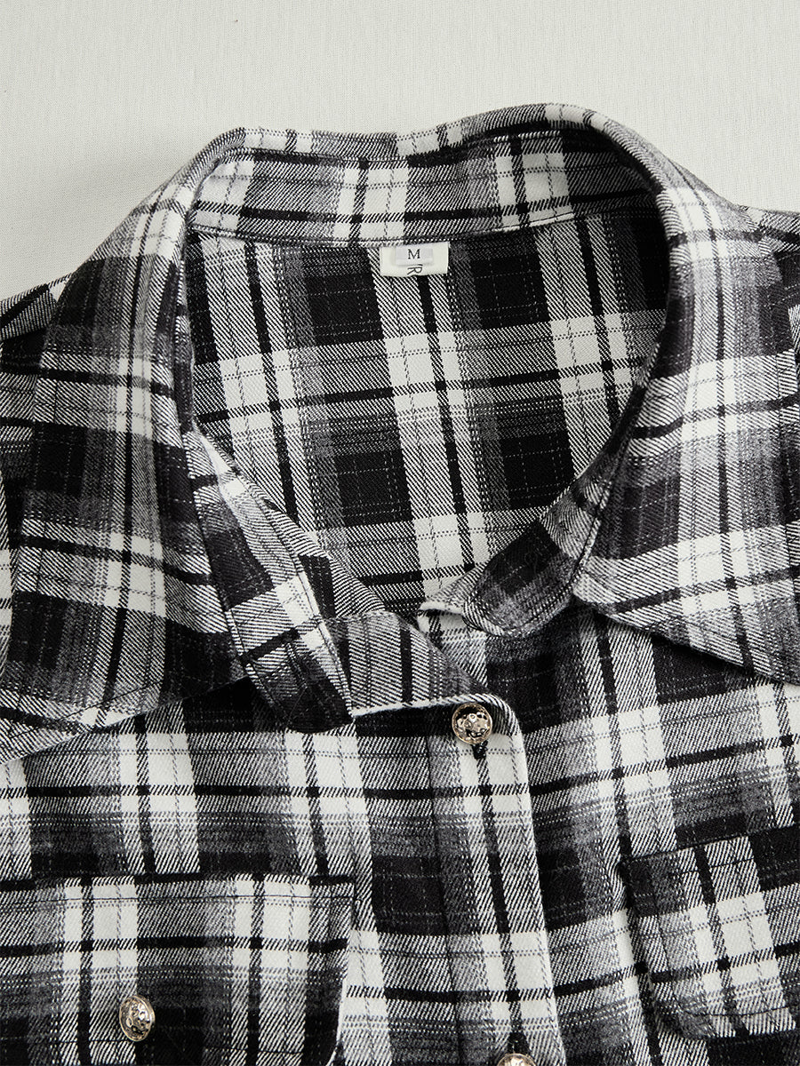 Helena – Kariertes Maxi-Hemdkleid