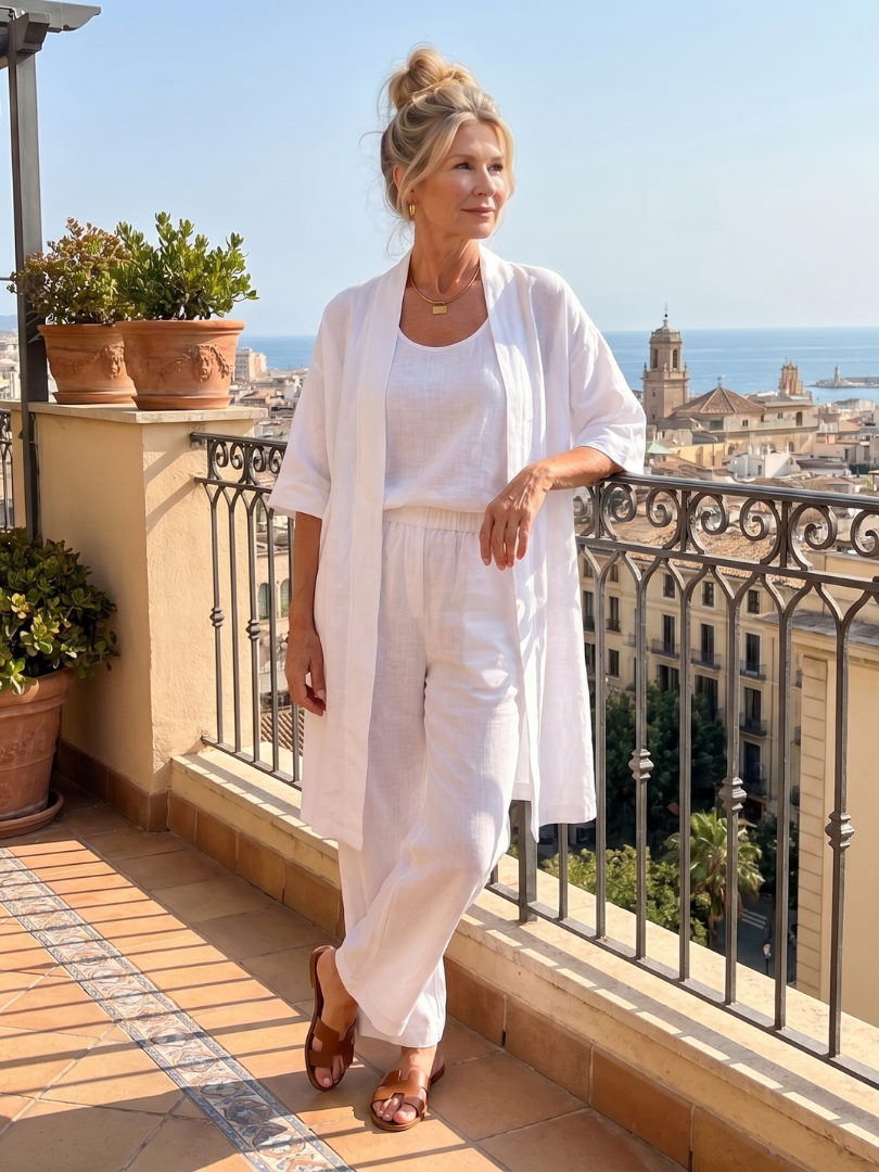 Elegantes Damen Outfit mit lockerem Oberteil und bequemen Hosen – J&B - 21 - Atelier-Zofia