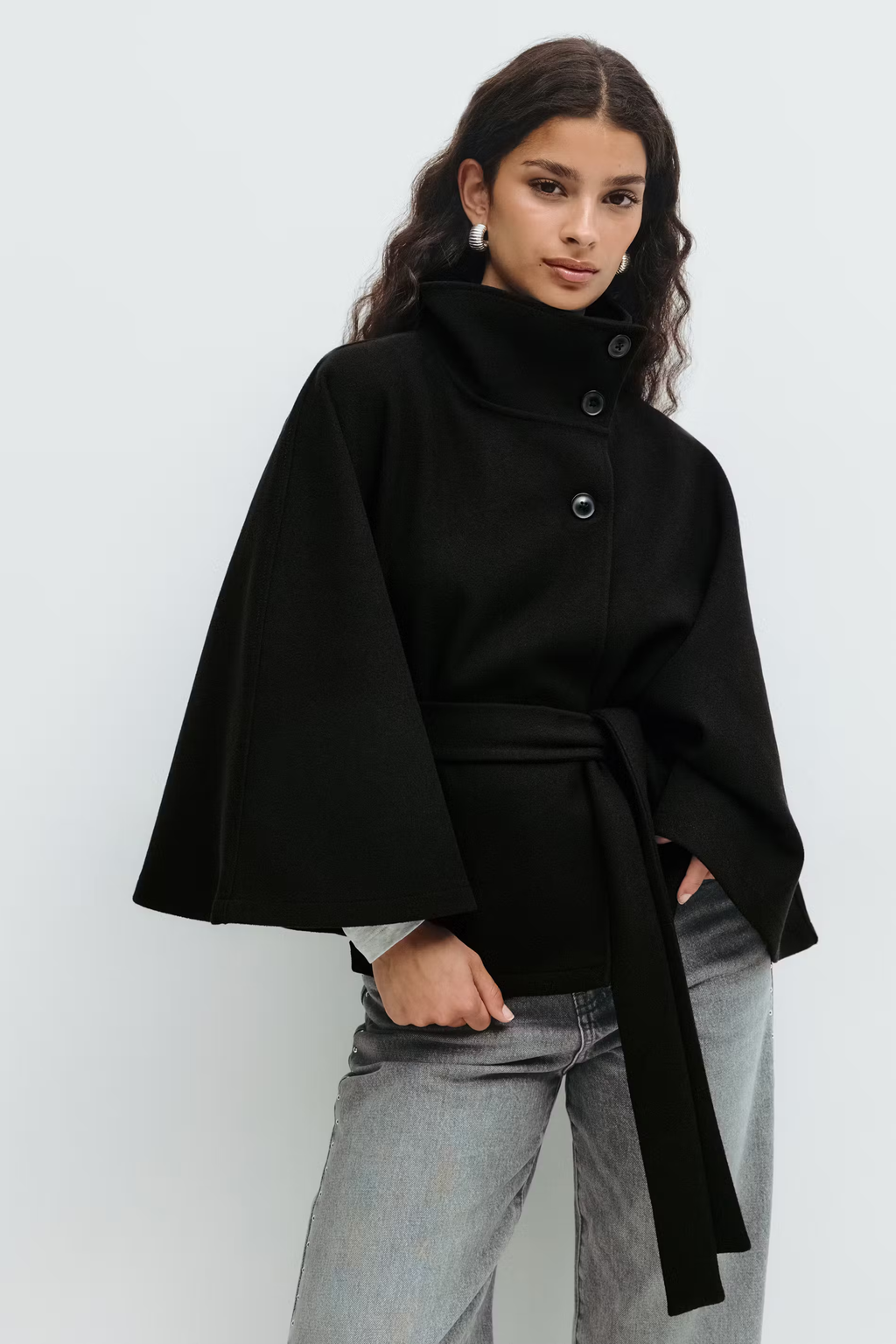 Vest Damen mit hohem Kragen und Taillengurt | A&Z - 16 - Atelier-Zofia