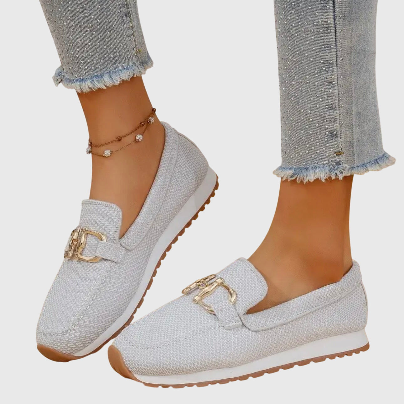 Britta – Women Metal Accent Slip On Loafers - Image 9