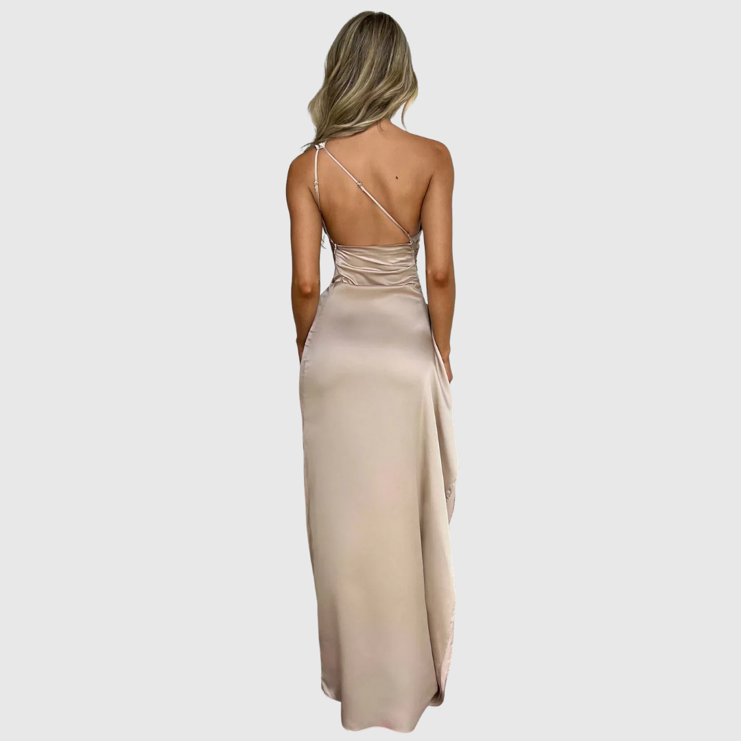 Lisa – Elegant Satin One-Shoulder Dress for Women - Image 6