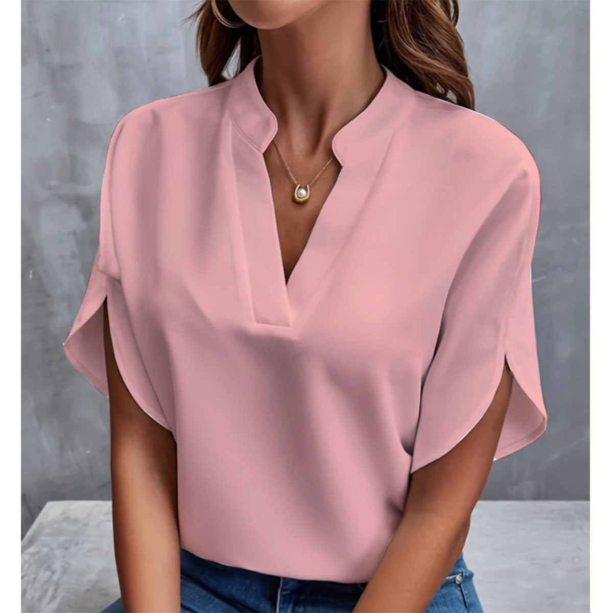 Emily – Stilvolle fließende Bluse mit V-Ausschnitt