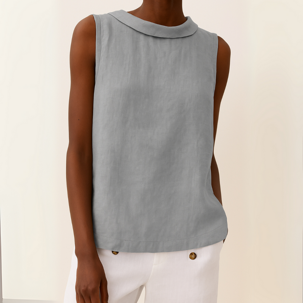 Sophia – Women Sleeveless Collar Blouse - Image 1