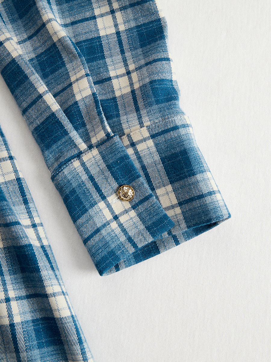 Helena – Kariertes Maxi-Hemdkleid