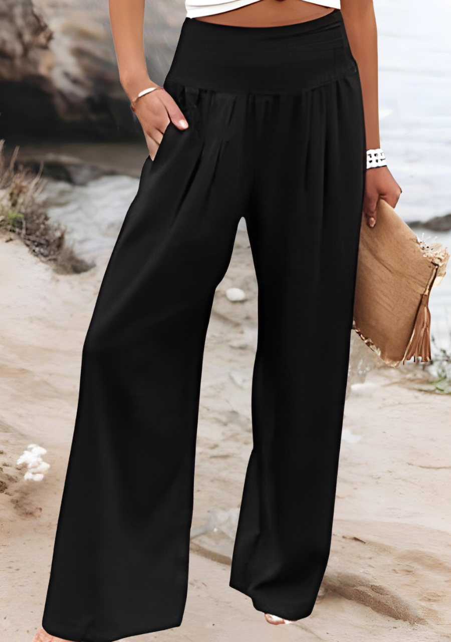 Alina – Women Wide Leg Summer Trousers - Image 2