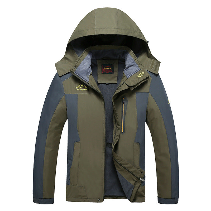 Herrenjacke wasserdicht mit Kapuze und winddichten Eigenschaften - J&B - 3 - Atelier-Zofia