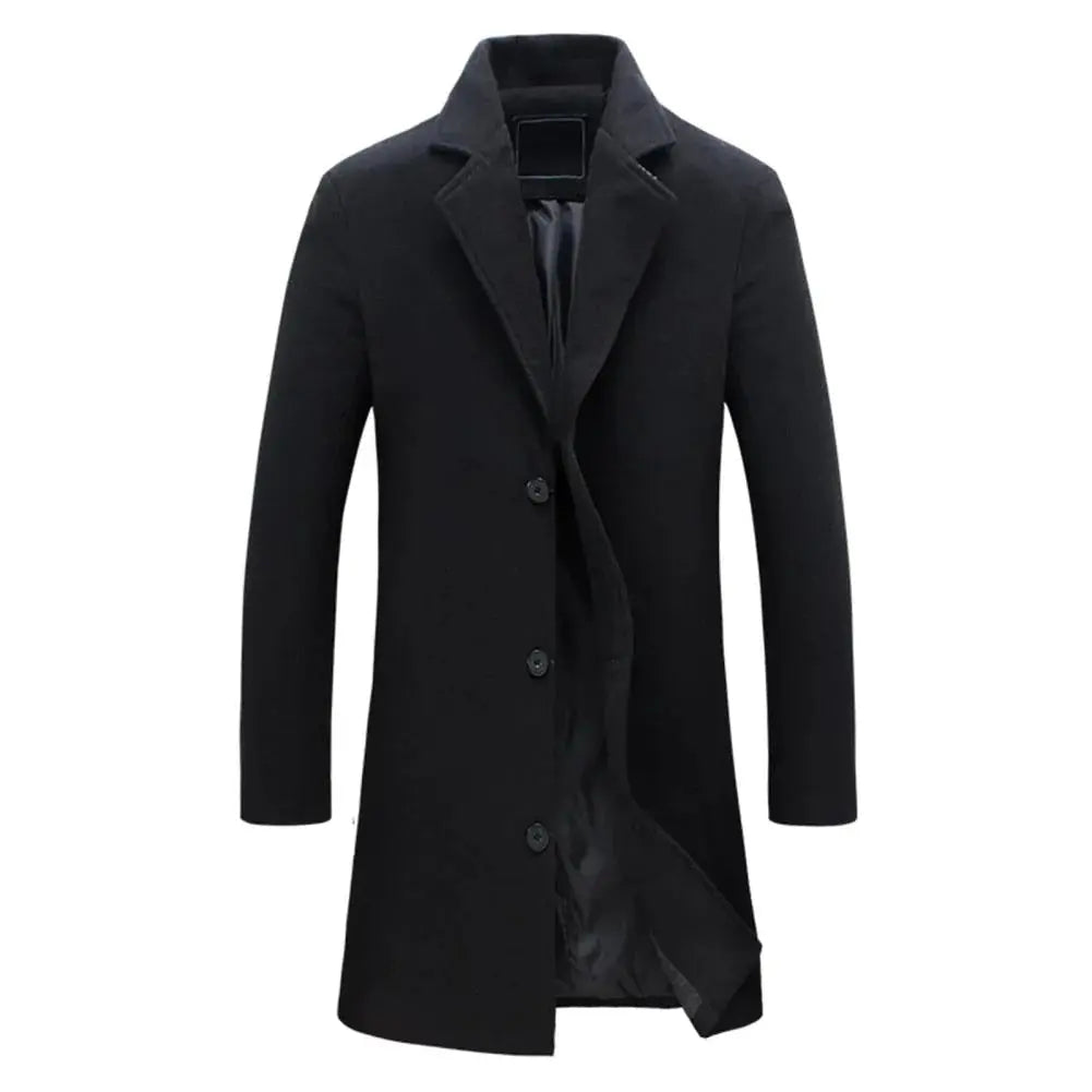 Stilvoller Herren-Wintermantel mit taillierter Passform, fallendem Revers und Knopfverschluss - J&B - 3 - Atelier-Zofia