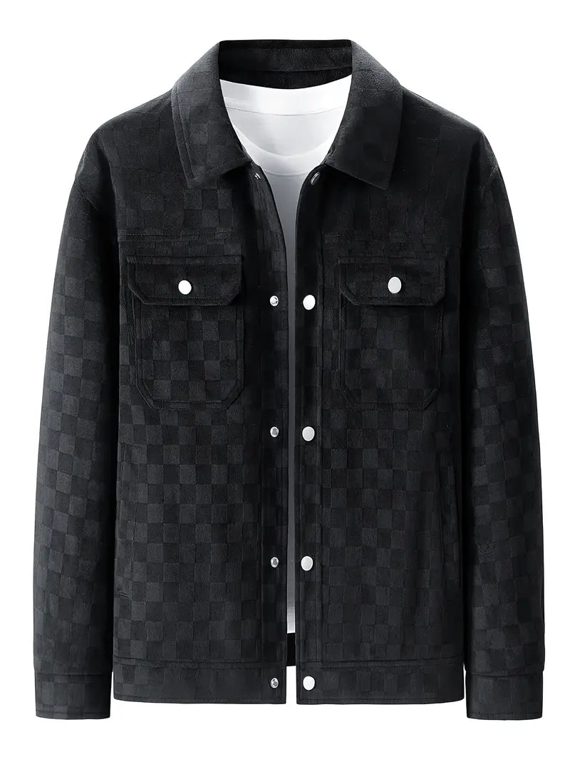 Luis – Checkered Suede Jacket - Image 2