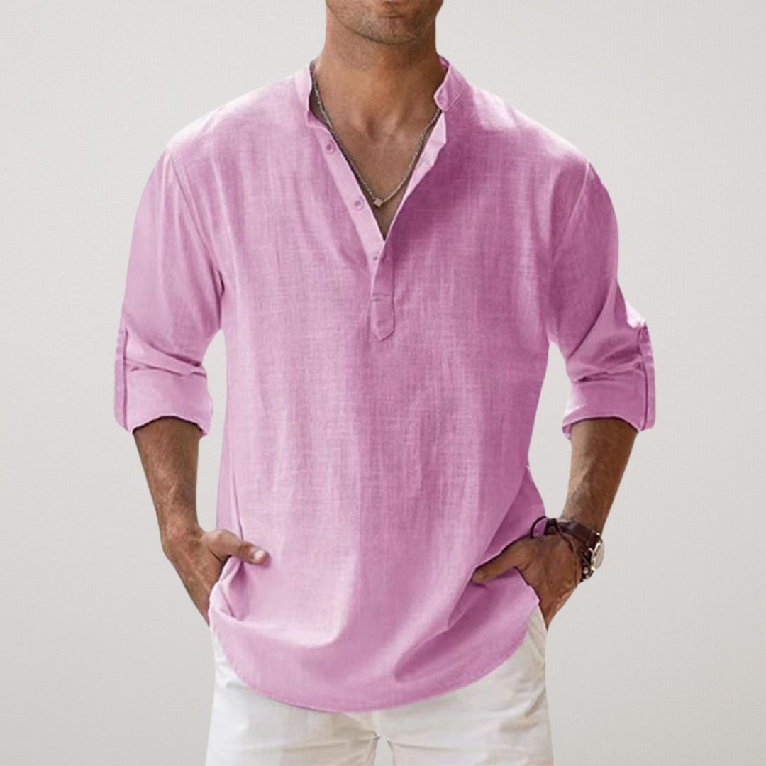 Lukas – Men's Relaxed Classic Long Sleeve Button Shirt - Image 8