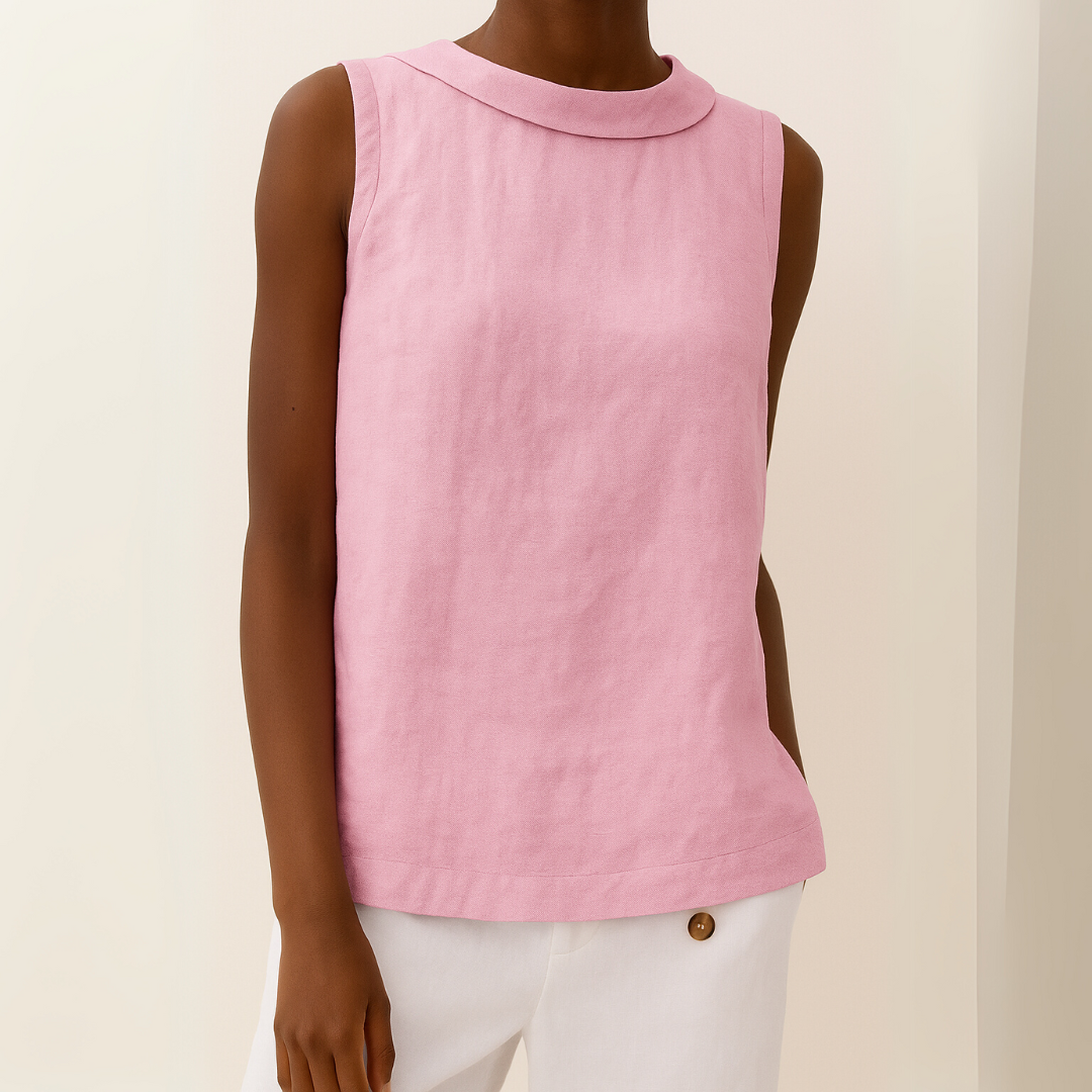 Sophia – Women Sleeveless Collar Blouse - Image 7