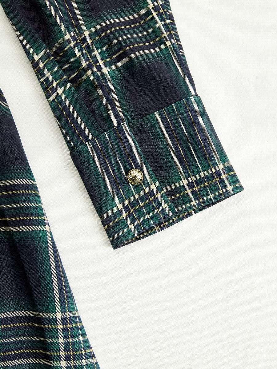 Helena – Kariertes Maxi-Hemdkleid